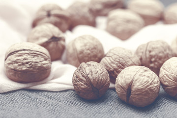 Pretty walnuts large on pink and gray