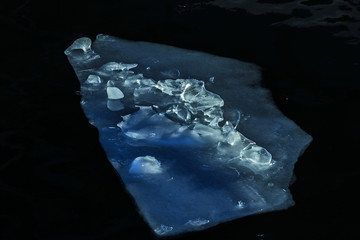 Great ice floes in blue halftones