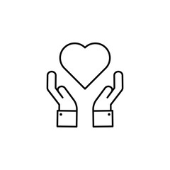 hands, heart, insurance icon. Element of insurance icon. Thin line icon for website design and development, app development. Premium icon