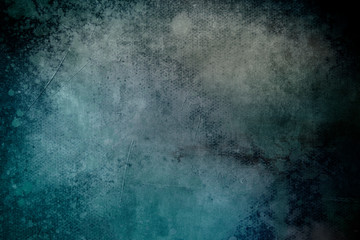 Fototapeta na wymiar old blue grungy canvas draft background