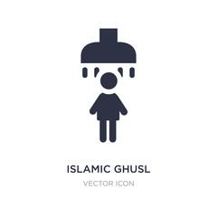 islamic ghusl icon on white background. Simple element illustration from Religion concept.