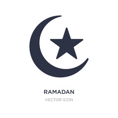 Obraz premium ramadan crescent moon icon on white background. Simple element illustration from Religion concept.