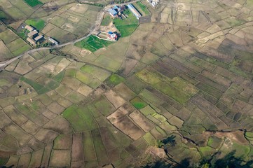 Aerial View of Patchwork Farmlands