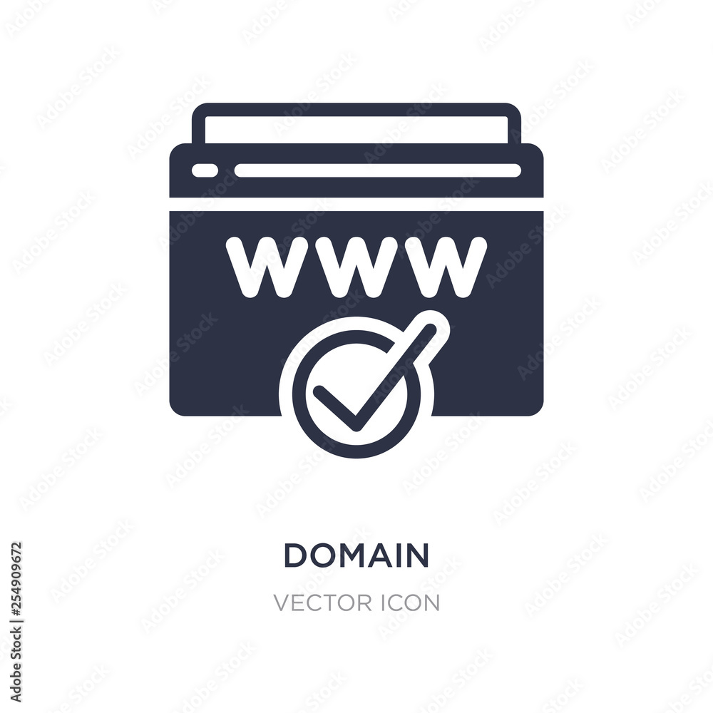 Poster domain registration icon on white background. simple element illustration from search engine optimiz