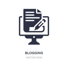 blogging icon on white background. Simple element illustration from Search engine optimization concept.