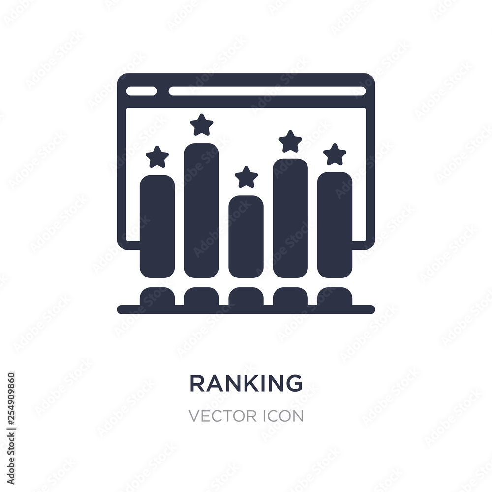 Poster ranking icon on white background. simple element illustration from search engine optimization concep