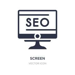 screen icon on white background. Simple element illustration from Search engine optimization concept.