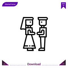 wedding  vector icon. Best modern, simple, isolated, flat icon for website design or mobile applications, UI / UX design vector format