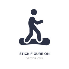stick figure on snowboard icon on white background. Simple element illustration from Sports concept.