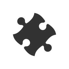 Simple puzzle icon. Vector illustration, flat design.