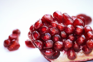 a piece of garnet macro on a white background.