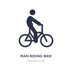 man riding bike icon on white background. Simple element illustration from Sports concept.