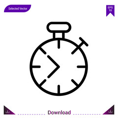 timer vector icon. Best modern, simple, isolated, flat icon for website design or mobile applications, UI / UX design vector format