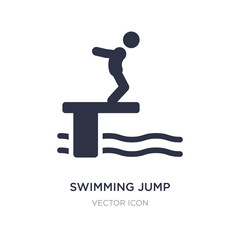 swimming jump icon on white background. Simple element illustration from Sports concept.