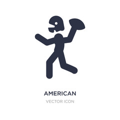 american football player playing throwing the ball in his hand icon on white background. Simple element illustration from Sports concept.
