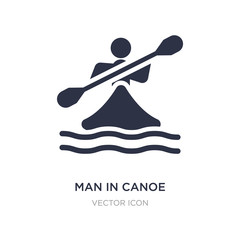 man in canoe icon on white background. Simple element illustration from Sports concept.
