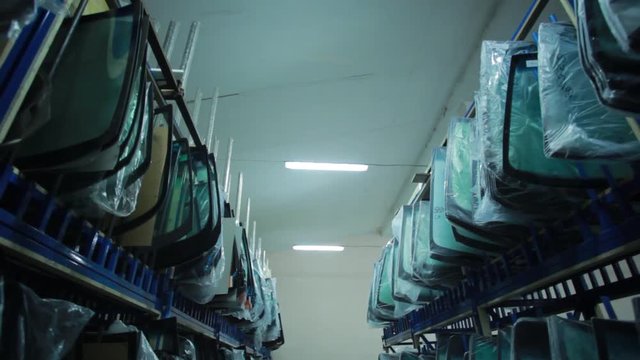 car glass warehouse, spare parts