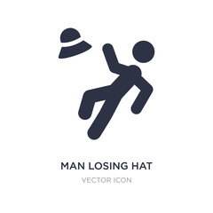 man losing hat icon on white background. Simple element illustration from Sports concept.