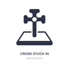 cross stuck in ground icon on white background. Simple element illustration from Technology concept.