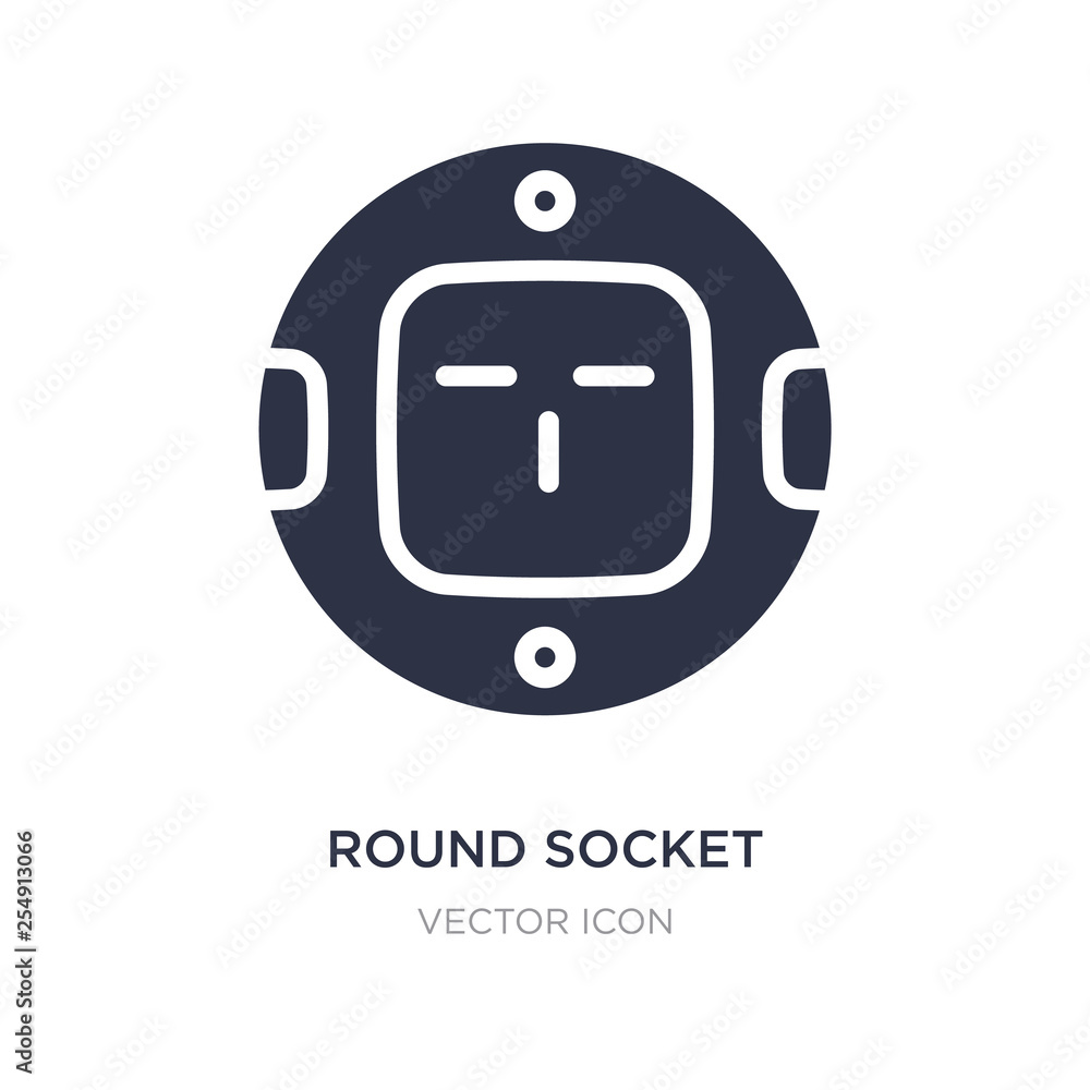 Poster round socket icon on white background. simple element illustration from technology concept.
