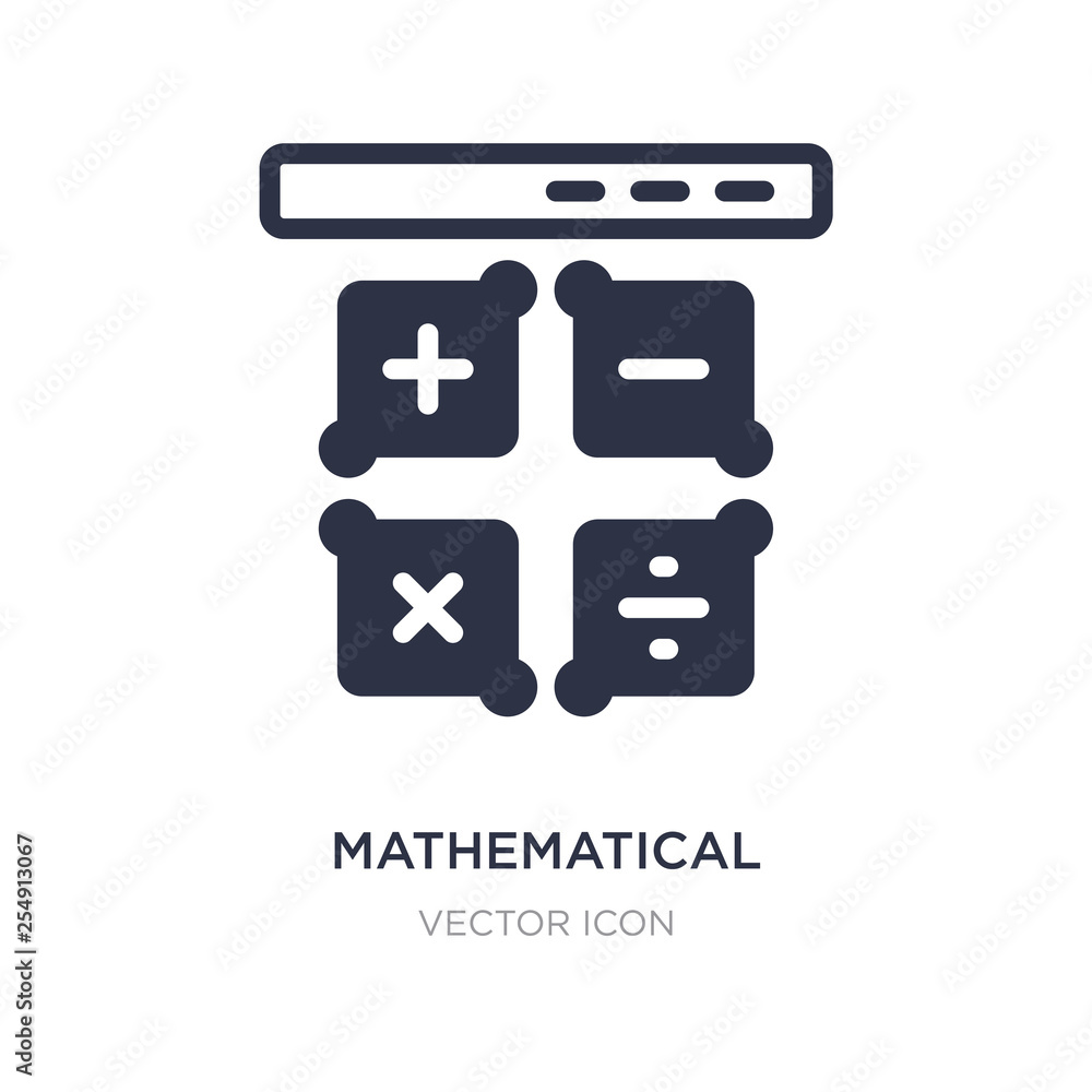 Poster mathematical operations icon on white background. simple element illustration from technology concep