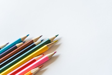 Fototapeta premium Color pencils for drawing on white background