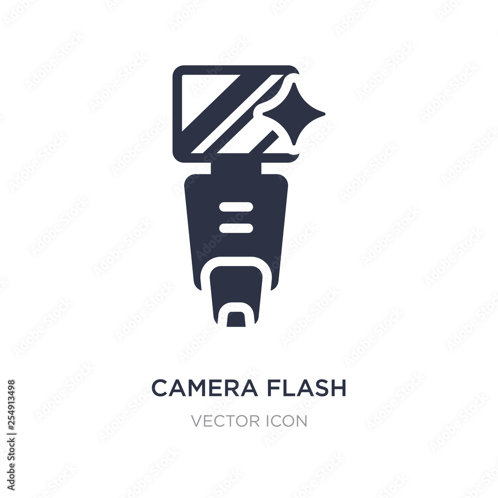 Poster camera flash icon on white background. simple element illustration from technology concept.