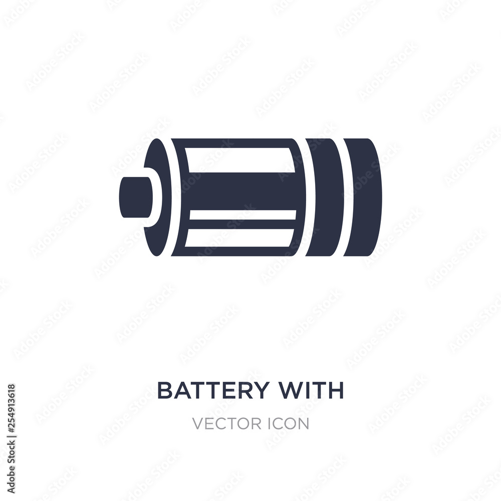 Poster battery with two bars icon on white background. simple element illustration from technology concept.