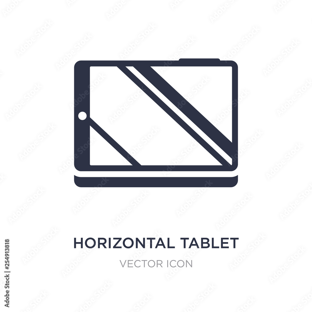 Aufkleber horizontal tablet icon on white background. simple element illustration from technology concept.