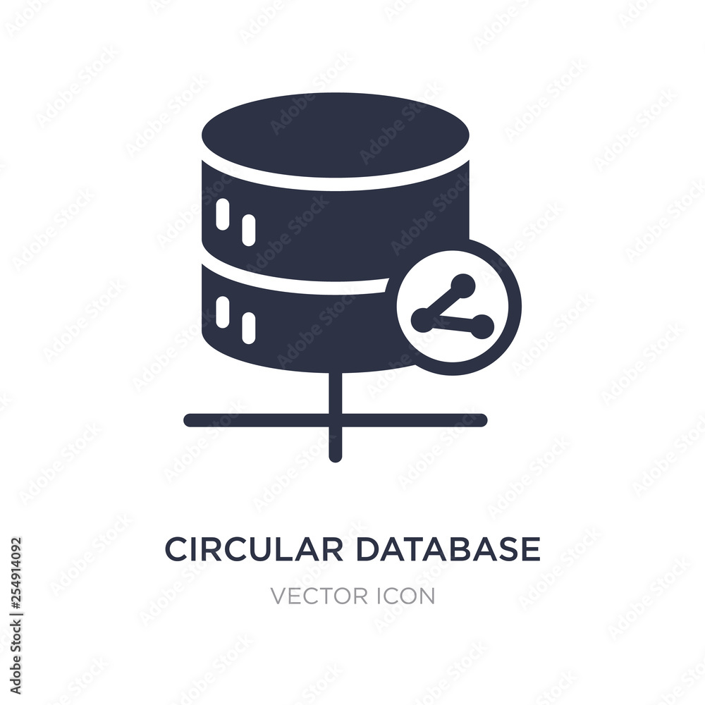 Poster circular database icon on white background. simple element illustration from technology concept.