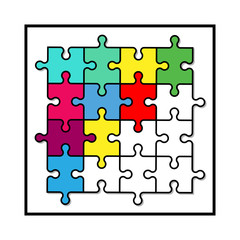 Puzzles, puzzle symbol vector illustration. - Vector