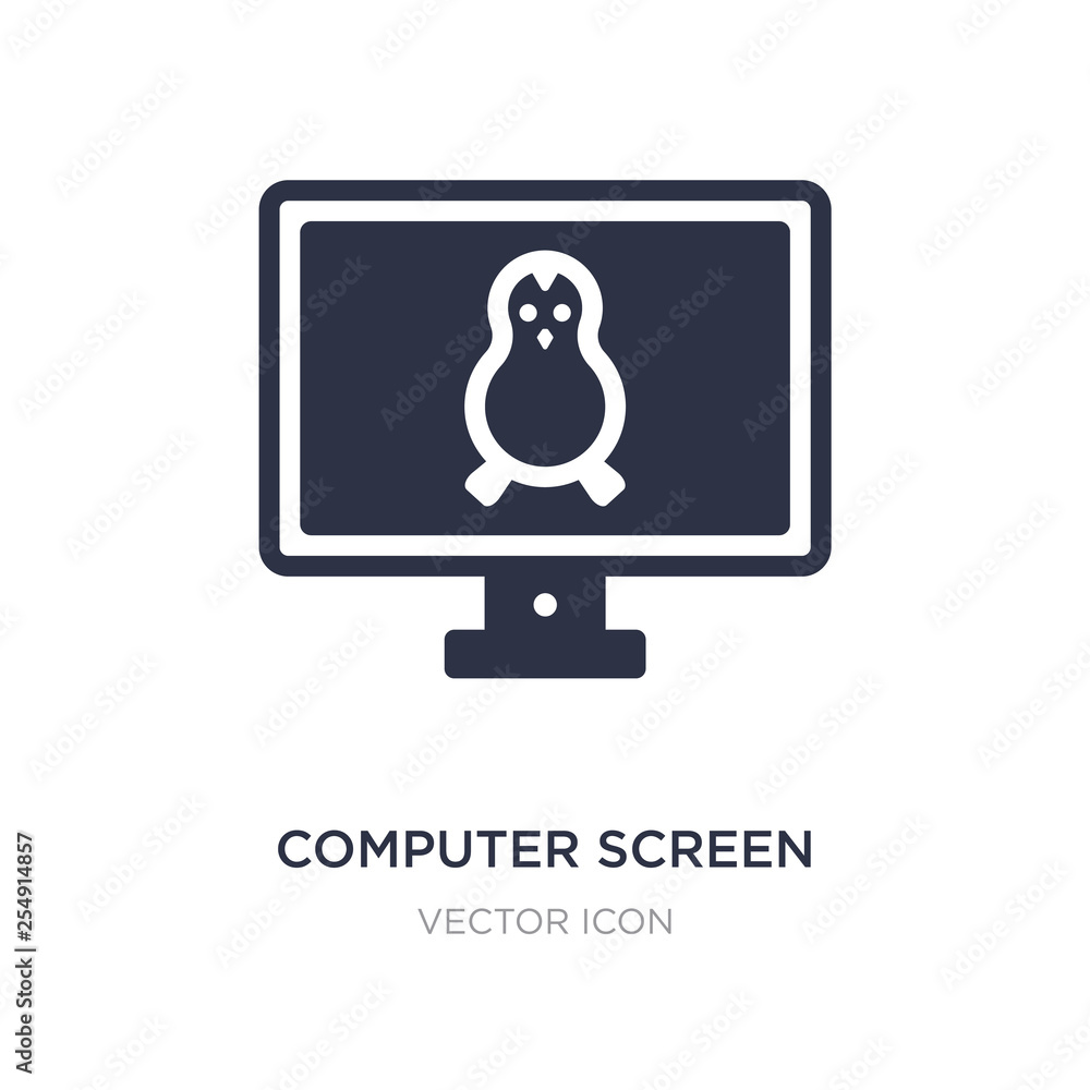 Aufkleber computer screen linux icon on white background. simple element illustration from technology concept.