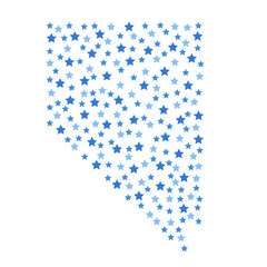 Nevada, U.S. state map background with blue stars of different sizes vector illustration eps