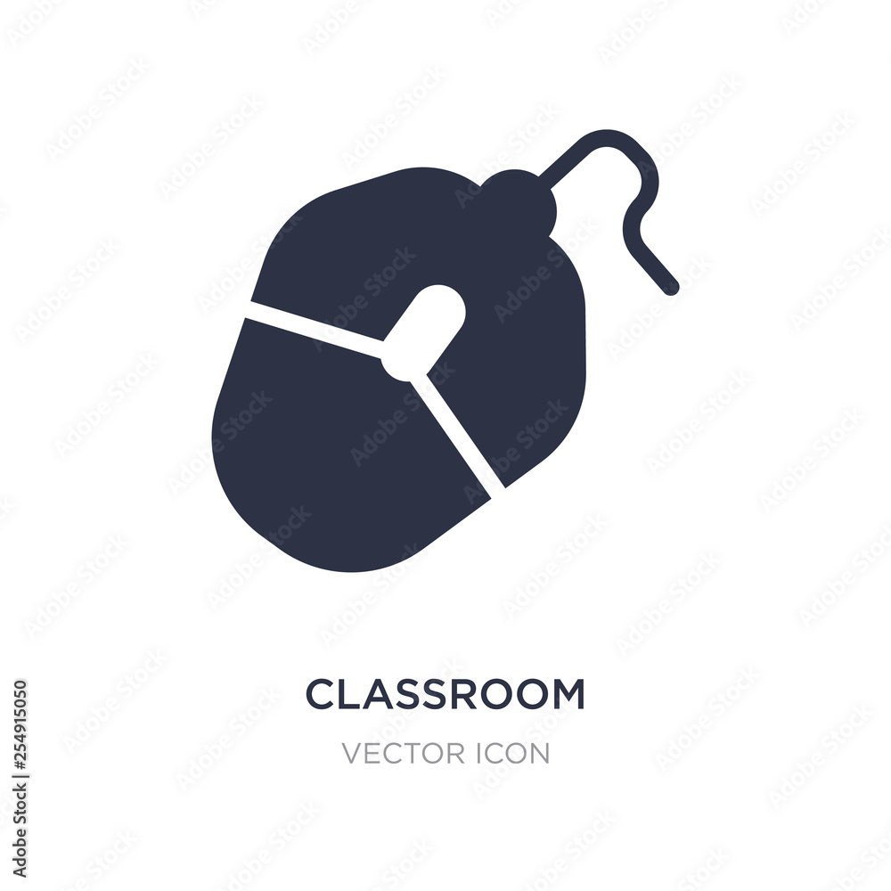 Poster classroom computer mouse icon on white background. simple element illustration from technology conce
