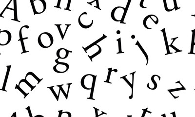Seamless letters pattern, vector background