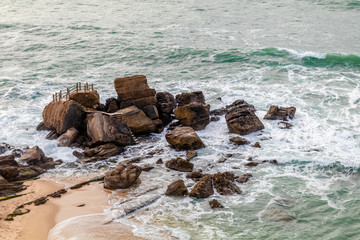 Vista da Praia de Santa Cruz em Torres Vedras Portugal © moedas1