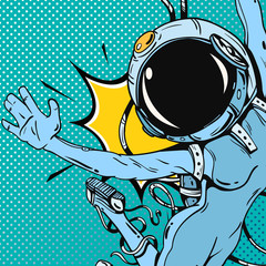 Girl astronau pop art comic book style