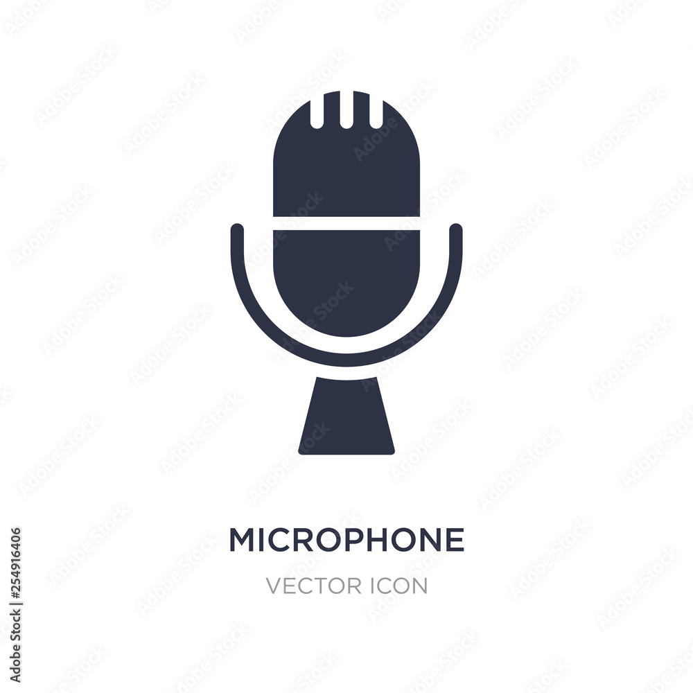 Poster microphone interface icon on white background. simple element illustration from technology concept.