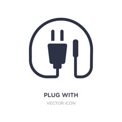 plug with circular cable icon on white background. Simple element illustration from Technology concept.