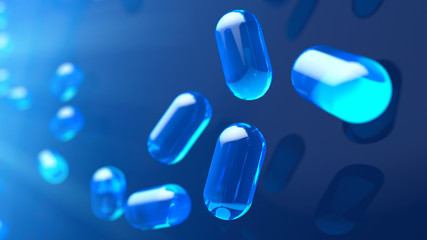 Pill in the air with a blur