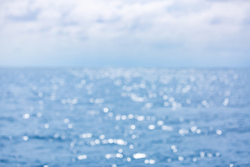 Blurred blue background and blue sky and bokeh sea. Sea nature environment, endless sea view