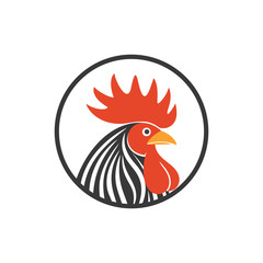 Rooster logo. Isolated rooster on white background