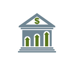 Banking conceptual logo, unique vector symbol. Banking system.