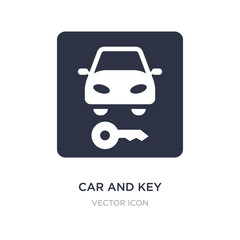car and key icon on white background. Simple element illustration from Transport concept.