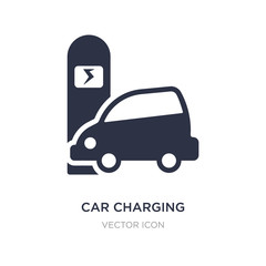 car charging icon on white background. Simple element illustration from Transport concept.