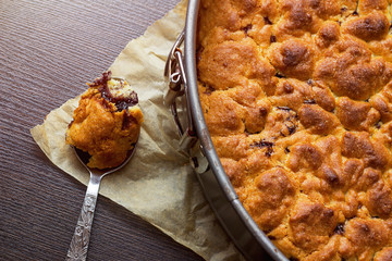Homemade cake top view