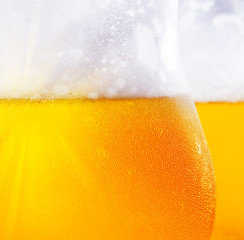 Cold beer closeup background