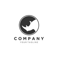 Obraz premium Rhino head Vector Logo illustration design