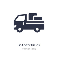 loaded truck side view icon on white background. Simple element illustration from Transport concept.