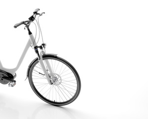 Fototapeta na wymiar Generic electric bicycle e-bike isolated on white background 3d illustration